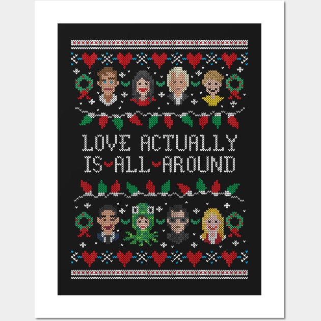 Love Actually Ugly Christmas Sweater Wall Art by katemelvin